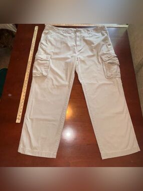Men's Trye Bation Cargo Pants — Light Khaki Utility Style BIG &. TALL